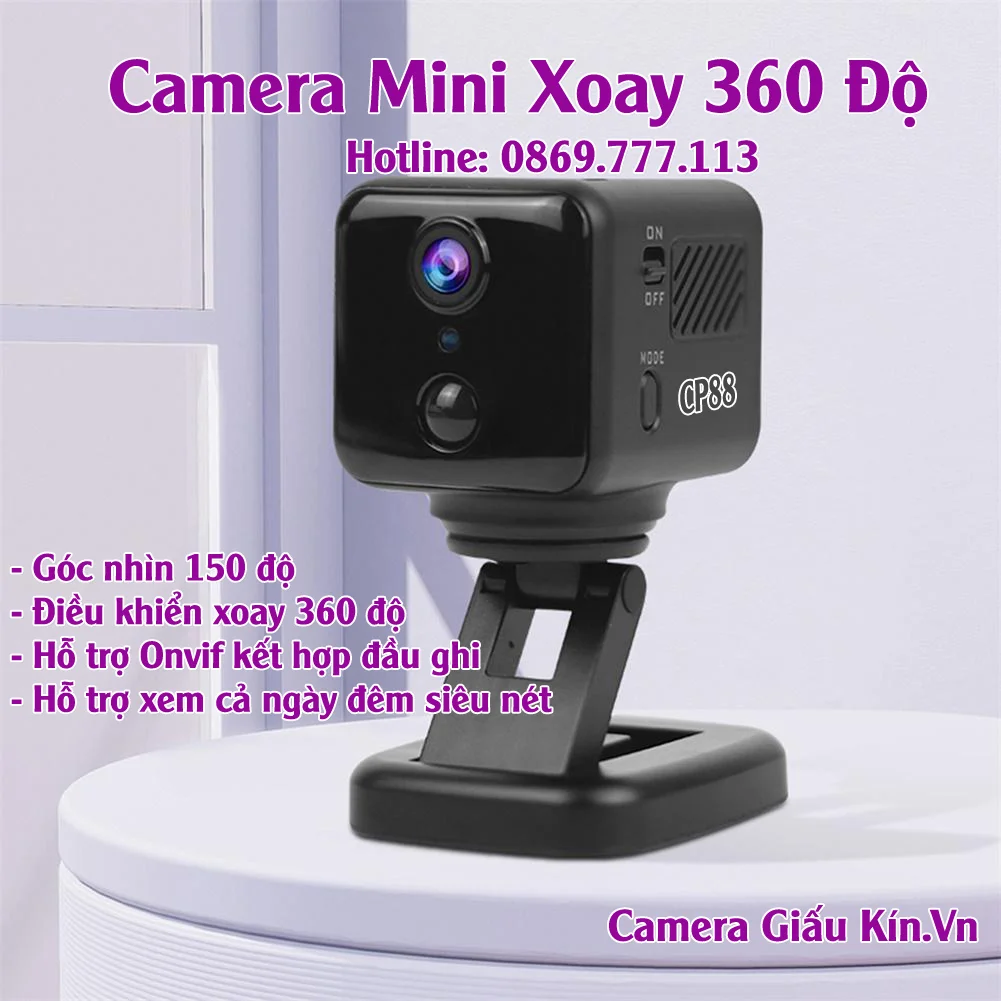 Camera Mini Xoay 360 Độ Xem Cả Ngày Đêm CP88